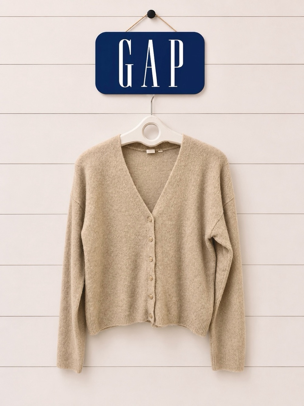 GAP Beige Knit Cardigan – Size M